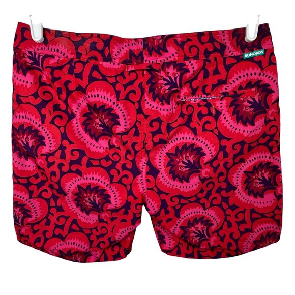 Men's Bonobos Red Purple Swim Trunk Geometric Beach Surf Mesh Lined Short 32x7 - Picture 2 of 5